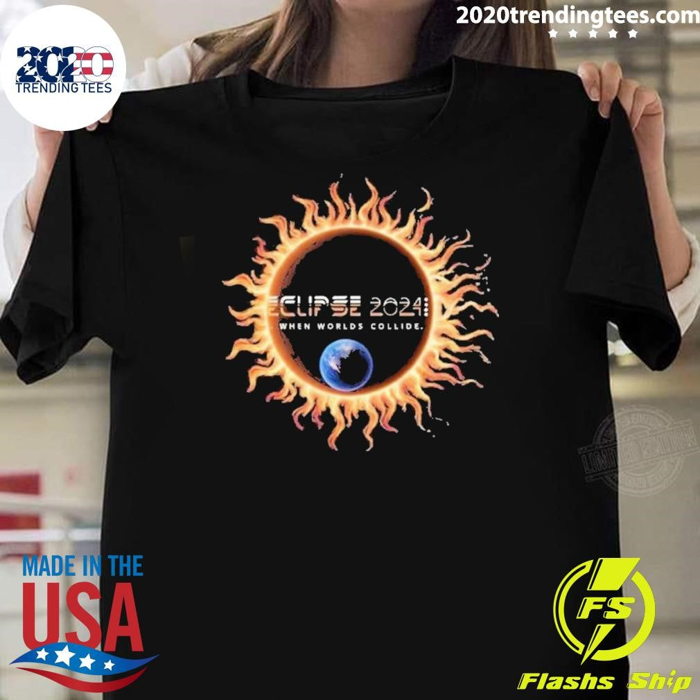 Top Eclipse 2024 When Worlds Collide - Adult & Kids T-Shirts, Sweatshirts & Hoodies apparel design preview 1