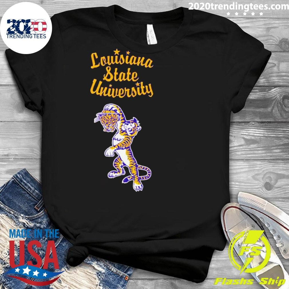 Top Lsu Vintage Script Dunking Tiger - Adult & Kids T-Shirts, Sweatshirts & Hoodies apparel design preview 3