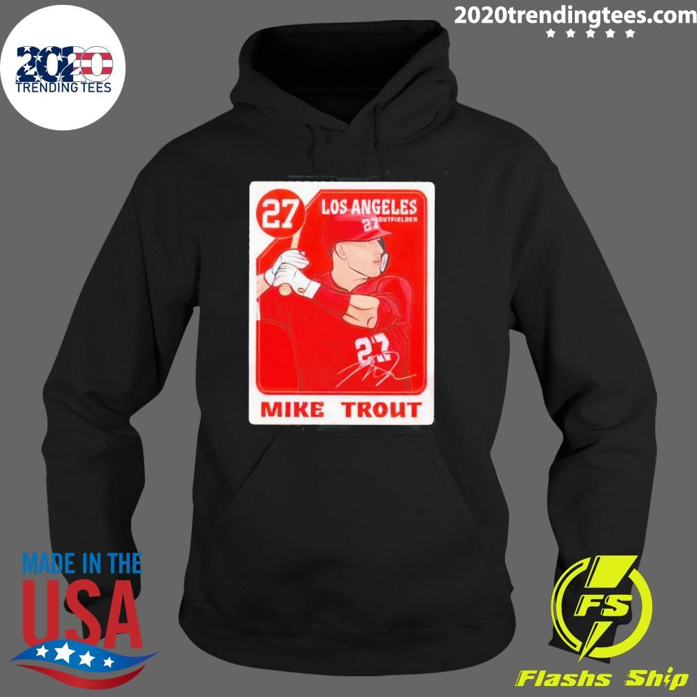 Top Mike Trout 27 Los Angeles Angels Baseball Card - Adult & Kids T-Shirts, Sweatshirts & Hoodies apparel design preview 2