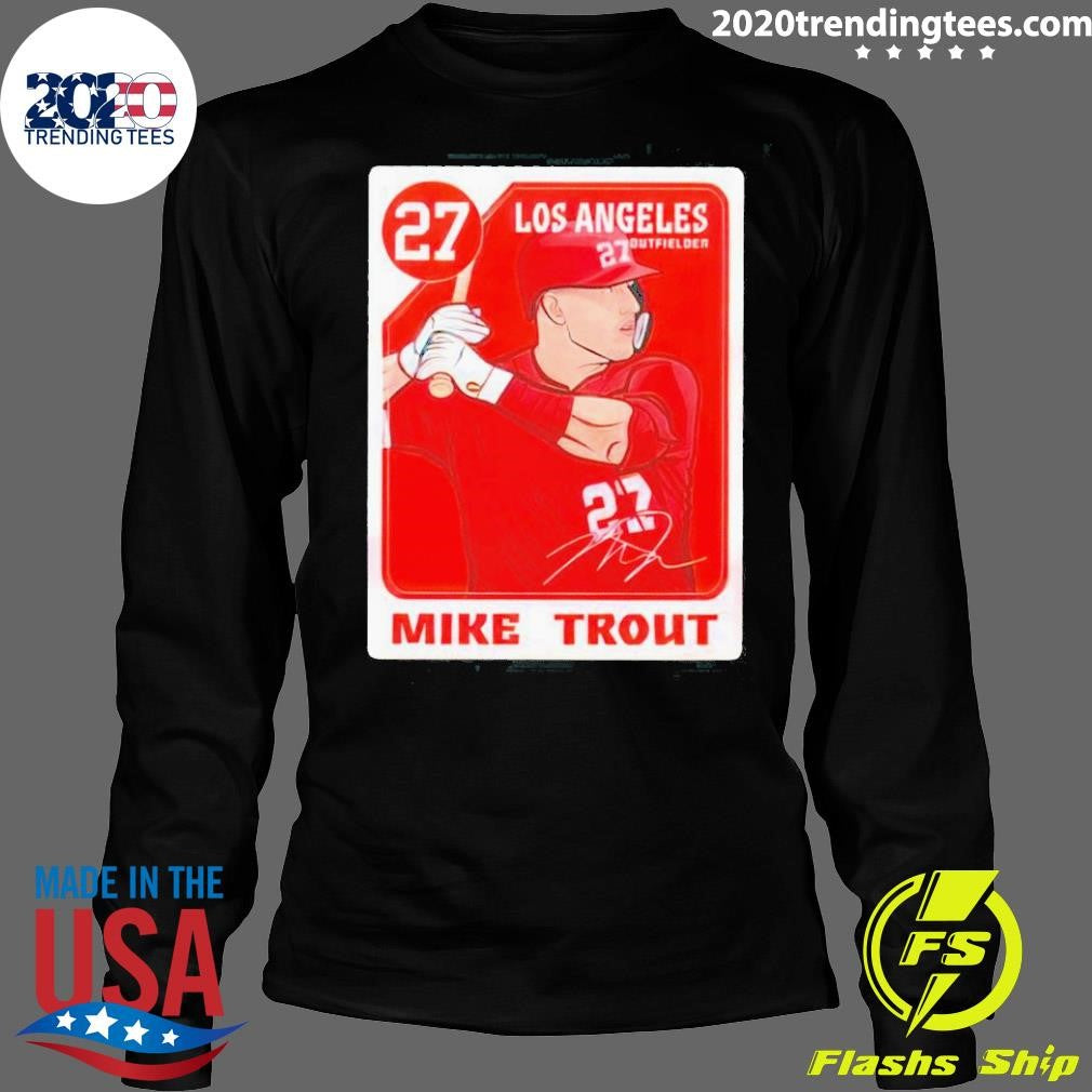 Top Mike Trout 27 Los Angeles Angels Baseball Card - Adult & Kids T-Shirts, Sweatshirts & Hoodies apparel design preview 4