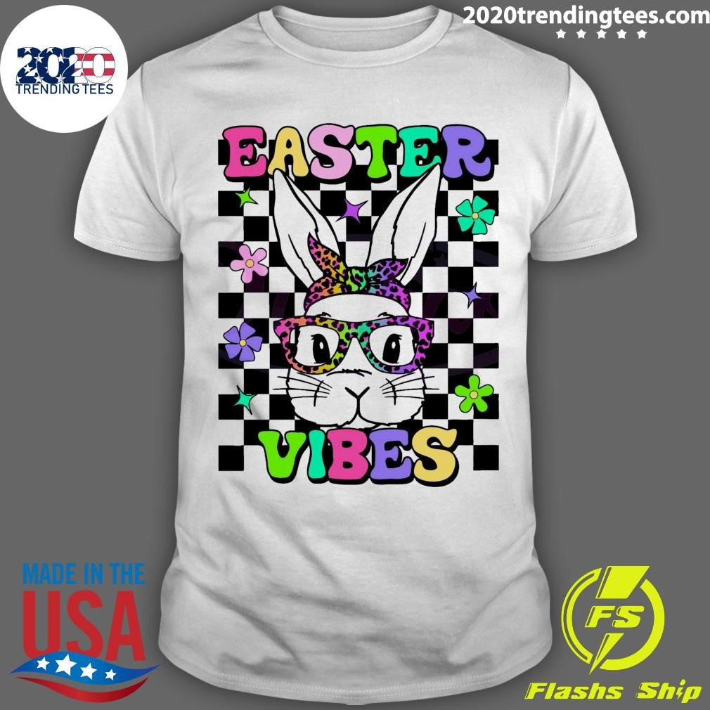 Top Retro Bunny Glasses Easter Vibes - Adult & Kids T-Shirts, Sweatshirts & Hoodies apparel design preview 1