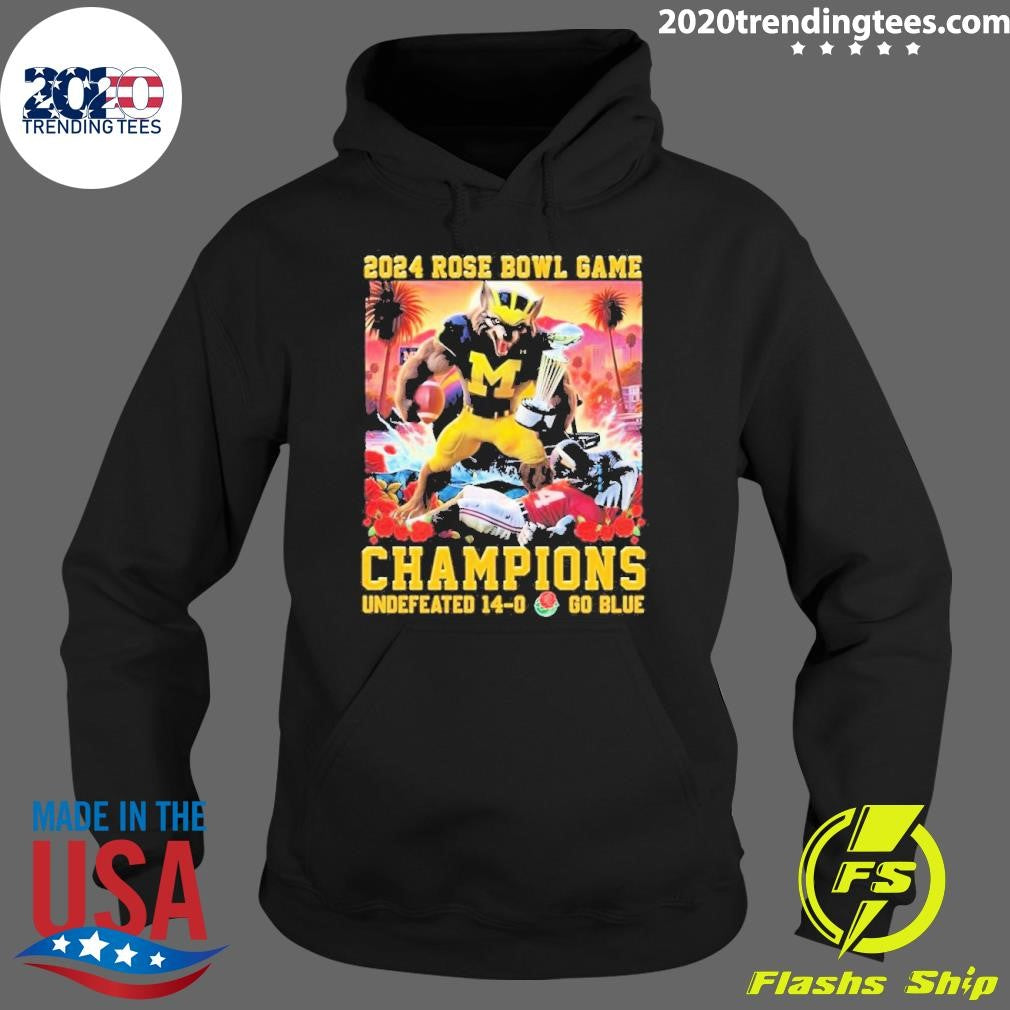 Top Rose Bowl Champions Michigan Wolverines 2024 - Adult & Kids T-Shirts, Sweatshirts & Hoodies apparel design preview 2