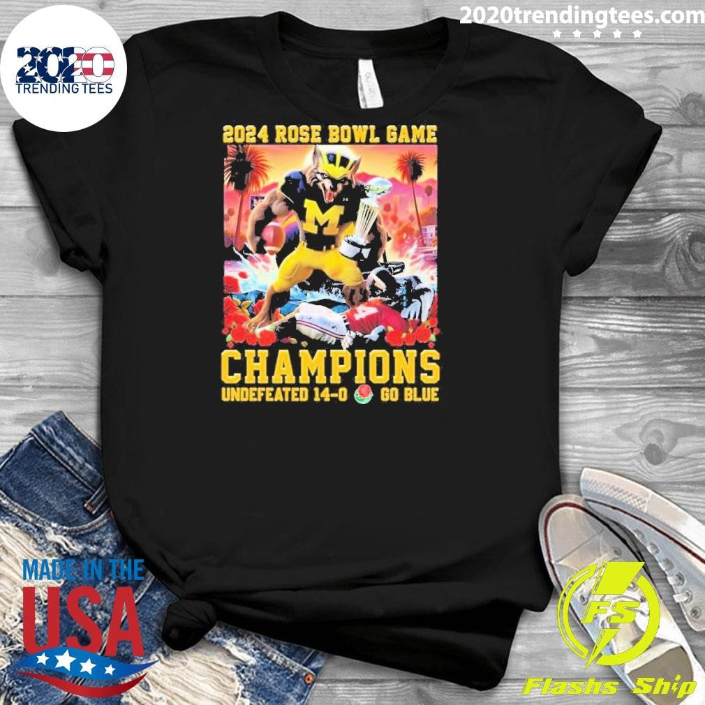 Top Rose Bowl Champions Michigan Wolverines 2024 - Adult & Kids T-Shirts, Sweatshirts & Hoodies apparel design preview 3