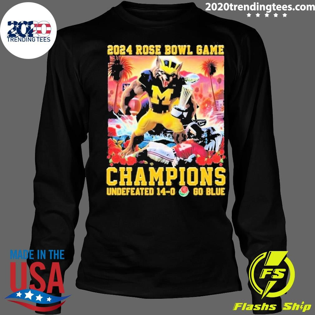 Top Rose Bowl Champions Michigan Wolverines 2024 - Adult & Kids T-Shirts, Sweatshirts & Hoodies apparel design preview 4