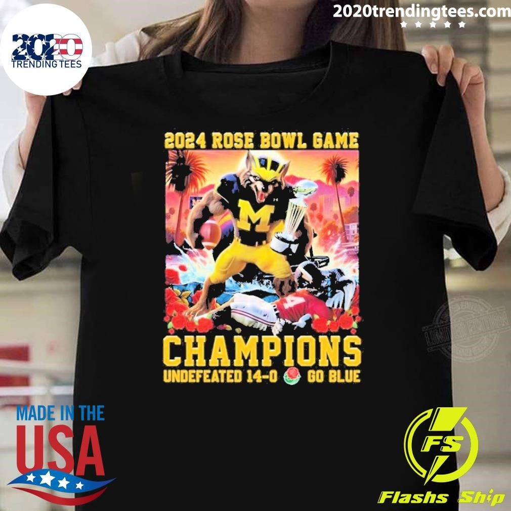 Top Rose Bowl Champions Michigan Wolverines 2024 - Adult & Kids T-Shirts, Sweatshirts & Hoodies apparel design preview 1