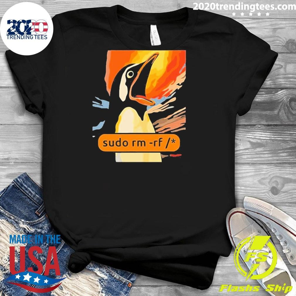 Top Screaming Tux Linux Sudo Rm Rf - Adult & Kids T-Shirts, Sweatshirts & Hoodies apparel design preview 3