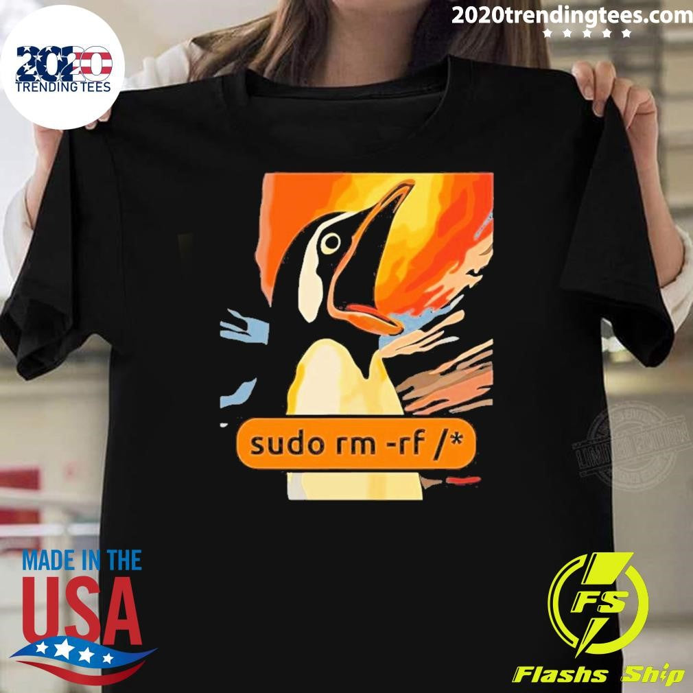 Top Screaming Tux Linux Sudo Rm Rf - Adult & Kids T-Shirts, Sweatshirts & Hoodies apparel design preview 1