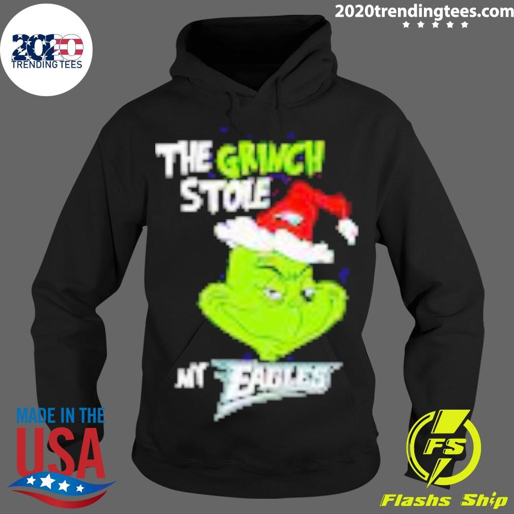 Top The Grinch Stole My Eagles Christmas - Adult & Kids T-Shirts, Sweatshirts & Hoodies apparel design preview 2