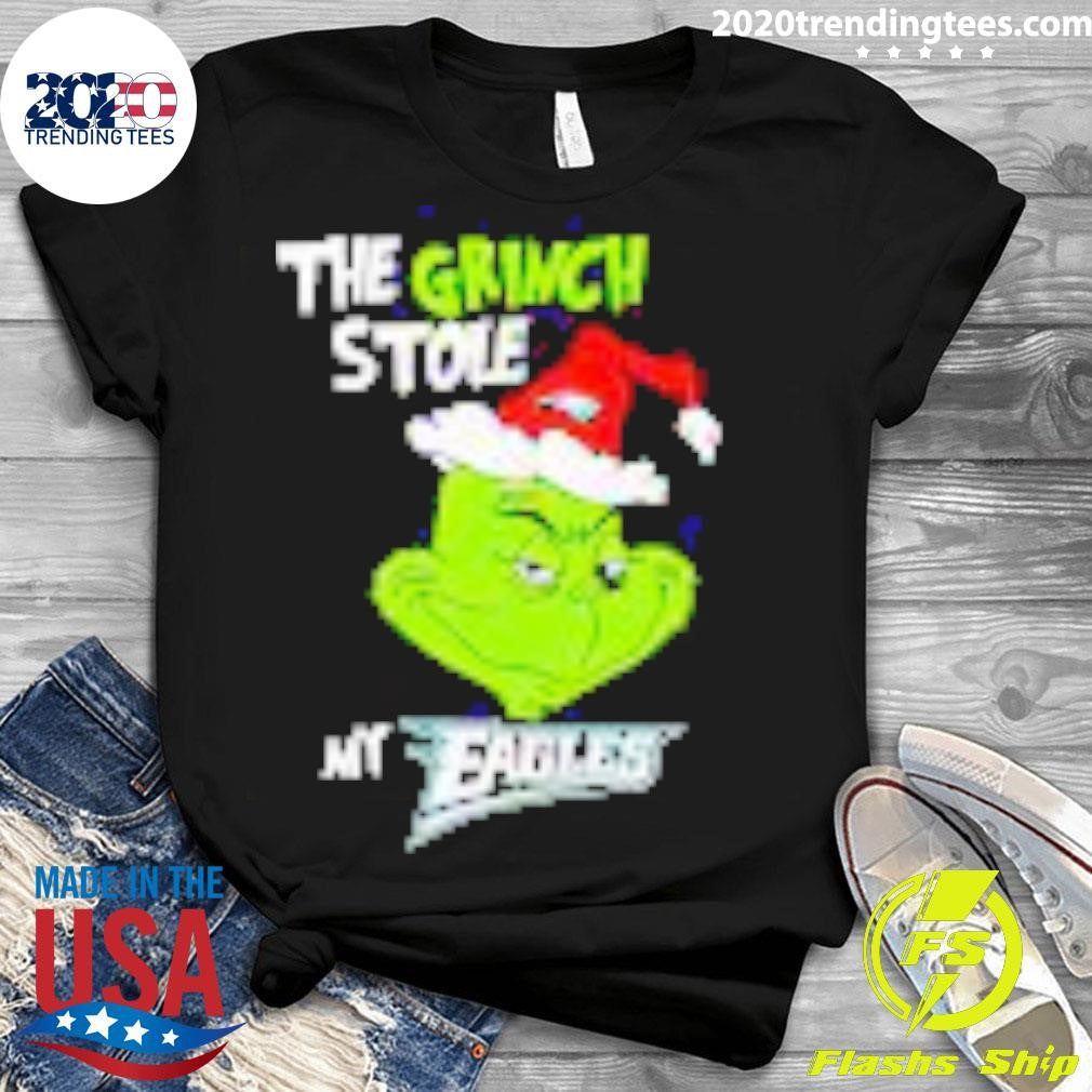 Top The Grinch Stole My Eagles Christmas - Adult & Kids T-Shirts, Sweatshirts & Hoodies apparel design preview 3