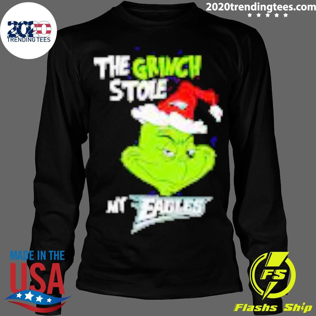 Top The Grinch Stole My Eagles Christmas - Adult & Kids T-Shirts, Sweatshirts & Hoodies apparel design preview 4