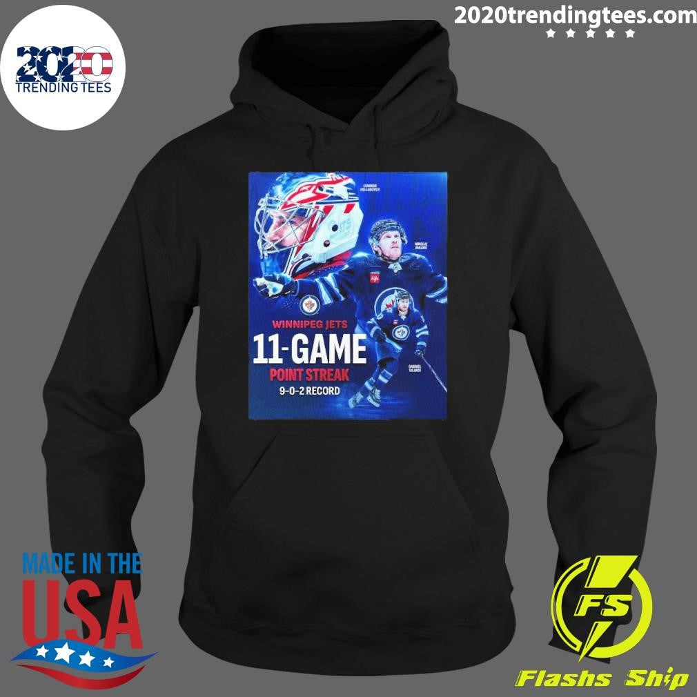 Top The Winnipeg Jets 11 Game Point Streak 9-0-2 - Adult & Kids T-Shirts, Sweatshirts & Hoodies apparel design preview 2
