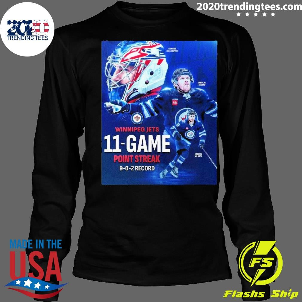 Top The Winnipeg Jets 11 Game Point Streak 9-0-2 - Adult & Kids T-Shirts, Sweatshirts & Hoodies apparel design preview 4