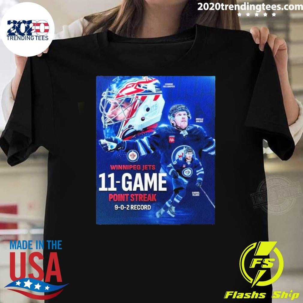 Top The Winnipeg Jets 11 Game Point Streak 9-0-2 - Adult & Kids T-Shirts, Sweatshirts & Hoodies apparel design preview 1
