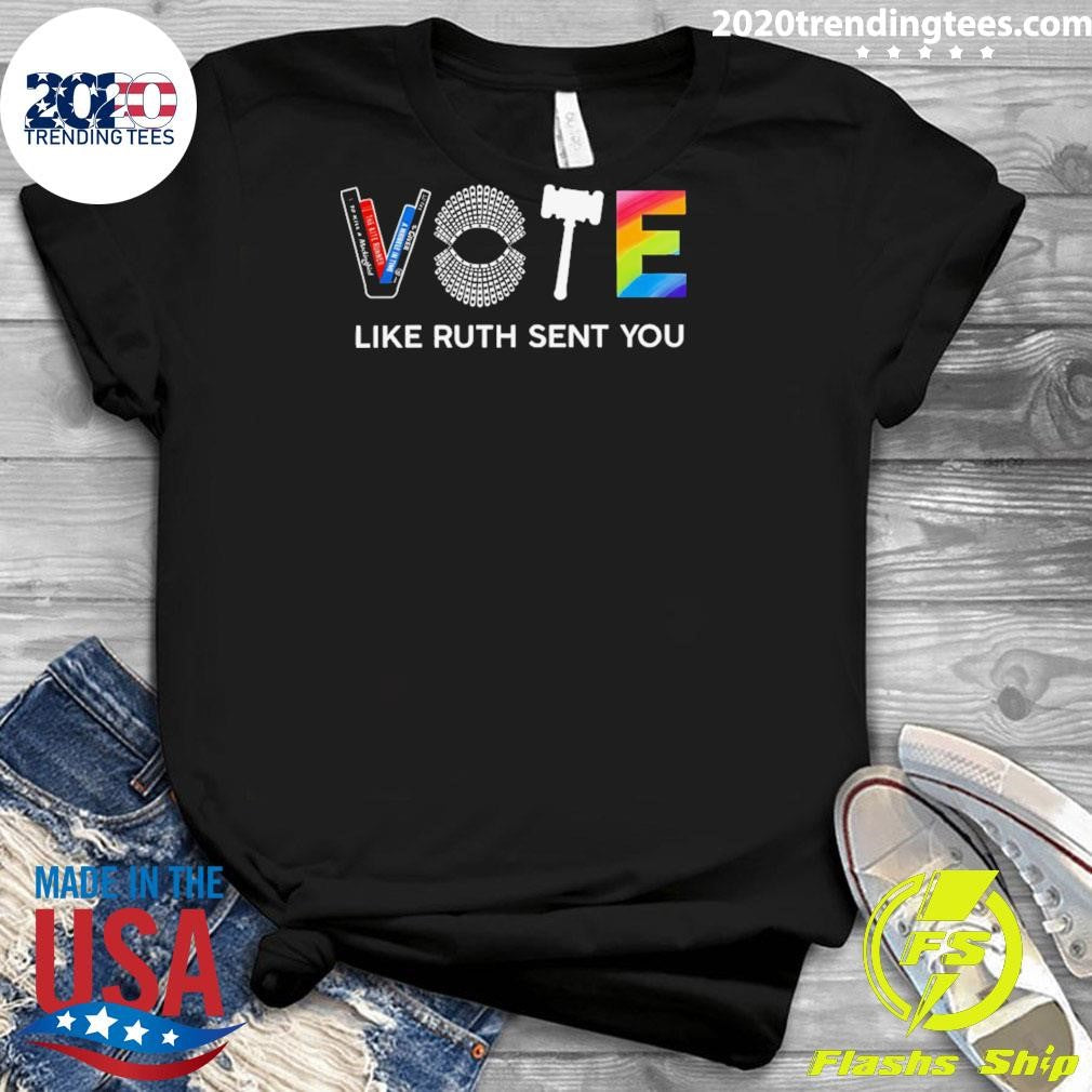 Top Vote Like Ruth Sent You 3 4 Sleeve Raglan - Adult & Kids T-Shirts, Sweatshirts & Hoodies apparel design preview 3