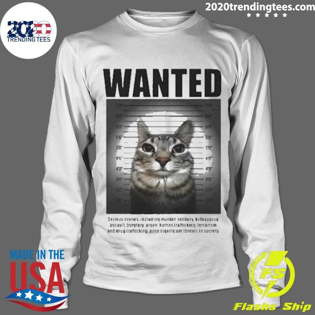 Top Wanted Cat Mugshot - Adult & Kids T-Shirts, Sweatshirts & Hoodies apparel design preview 4