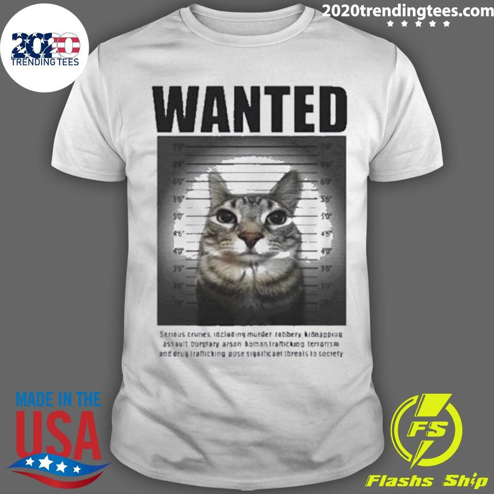 Top Wanted Cat Mugshot - Adult & Kids T-Shirts, Sweatshirts & Hoodies apparel design preview 1