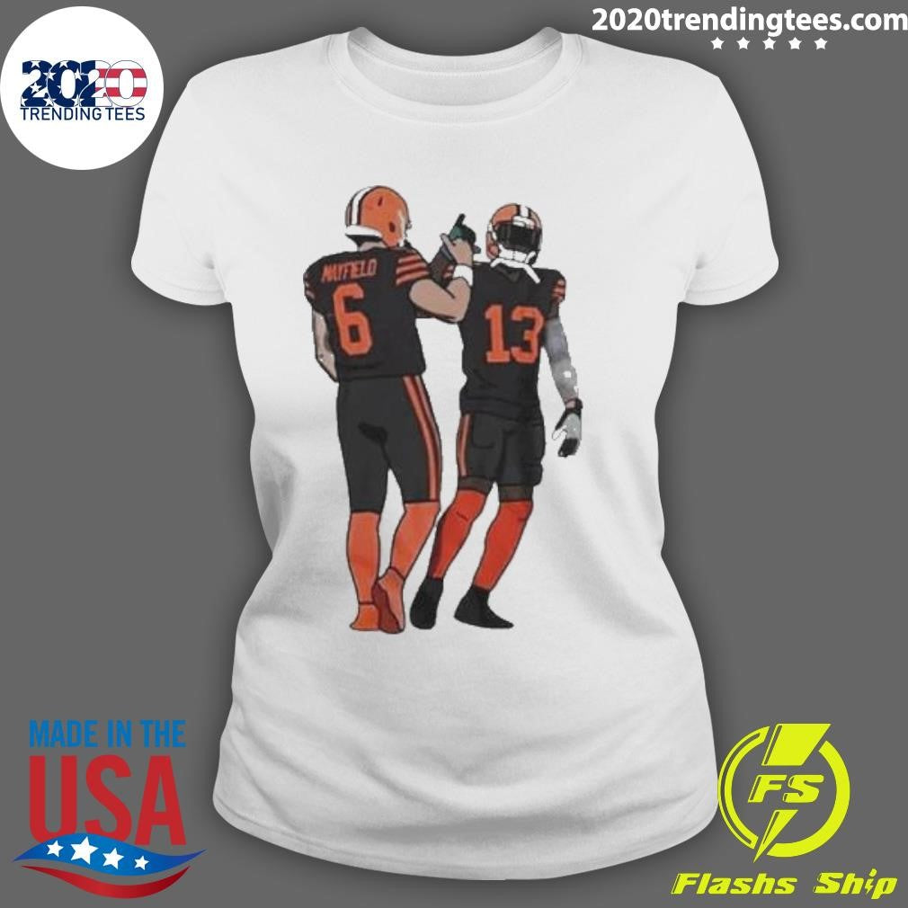 Top browns Baker Mayfield And Odell Beckham Jr - Adult & Kids T-Shirts, Sweatshirts & Hoodies apparel design preview 3