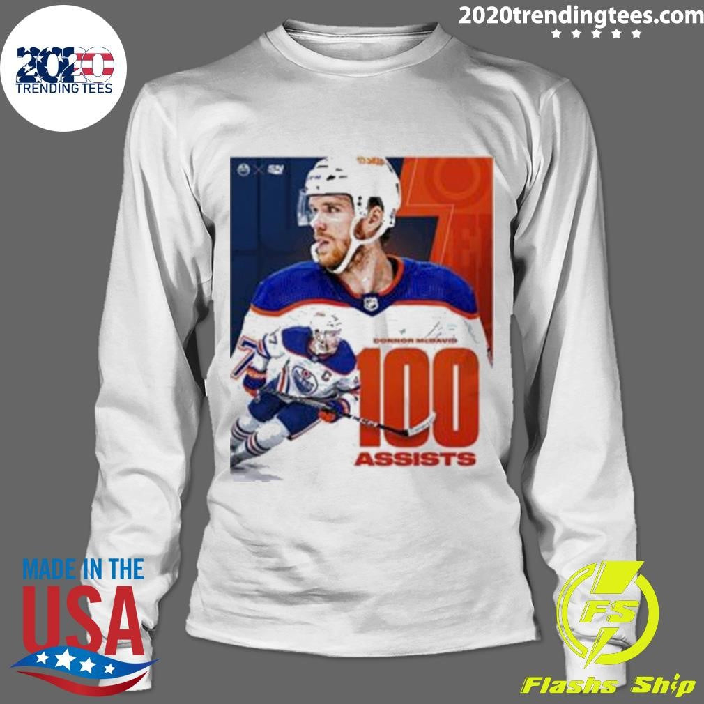 Top congrats Connor McDavid Becomes The Fourth Player - Adult & Kids T-Shirts, Sweatshirts & Hoodies apparel design preview 4