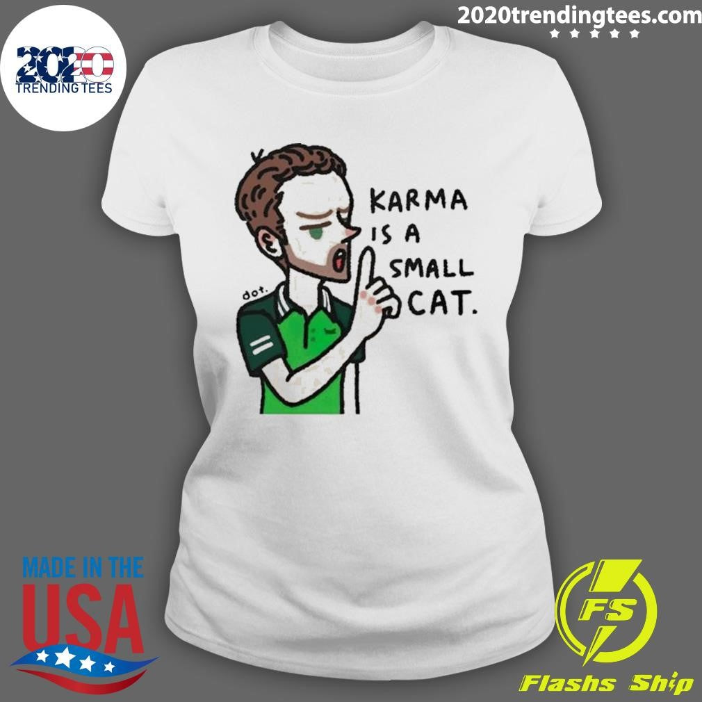 Top daniil Medvedev Karma Is A Small Cat - Adult & Kids T-Shirts, Sweatshirts & Hoodies apparel design preview 3