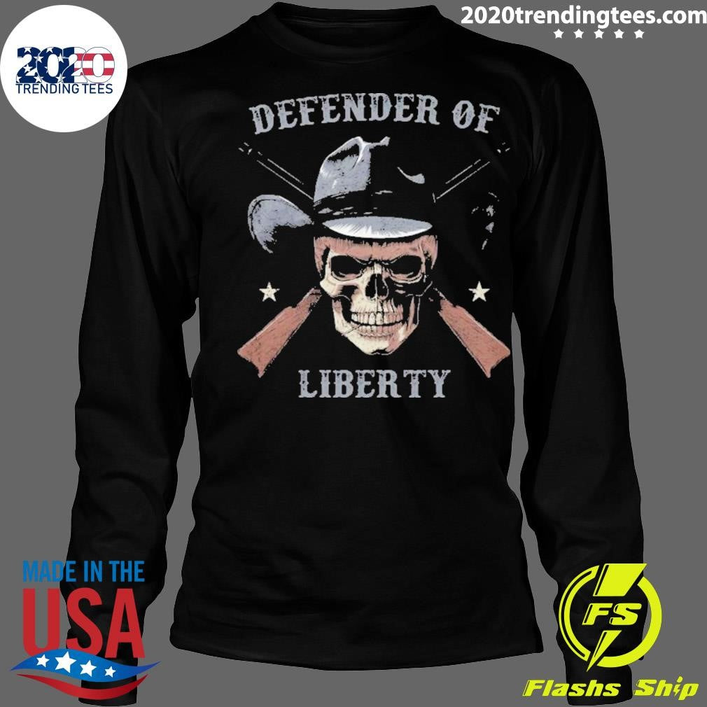 Top defender Of Liberty Skull Gun - Adult & Kids T-Shirts, Sweatshirts & Hoodies apparel design preview 4