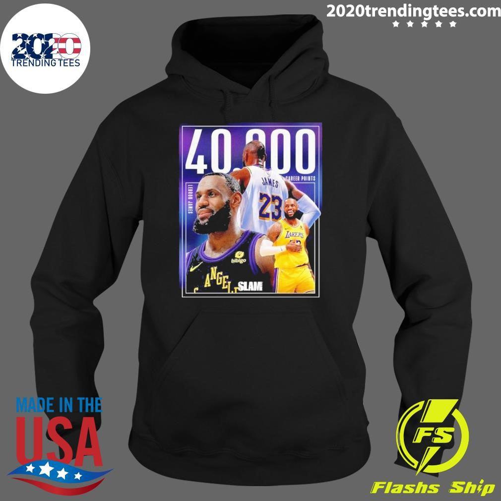 Top slam Lebron James First Ever To 40k Career Points - Adult & Kids T-Shirts, Sweatshirts & Hoodies apparel design preview 2