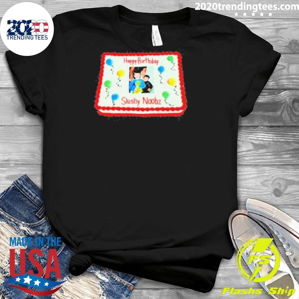 Top slushy Noobz Birthday Cake - Adult & Kids T-Shirts, Sweatshirts & Hoodies apparel design preview 3