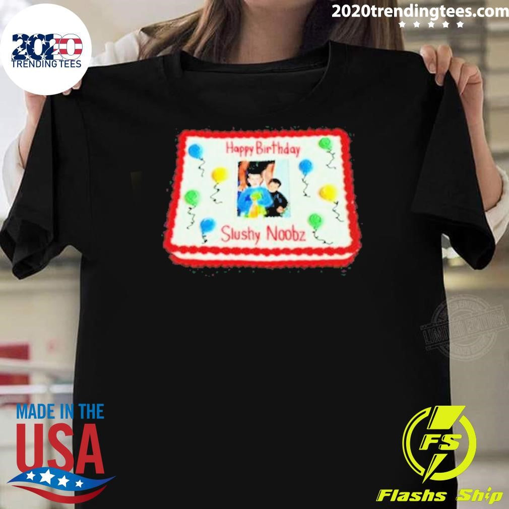 Top slushy Noobz Birthday Cake - Adult & Kids T-Shirts, Sweatshirts & Hoodies apparel design preview 1