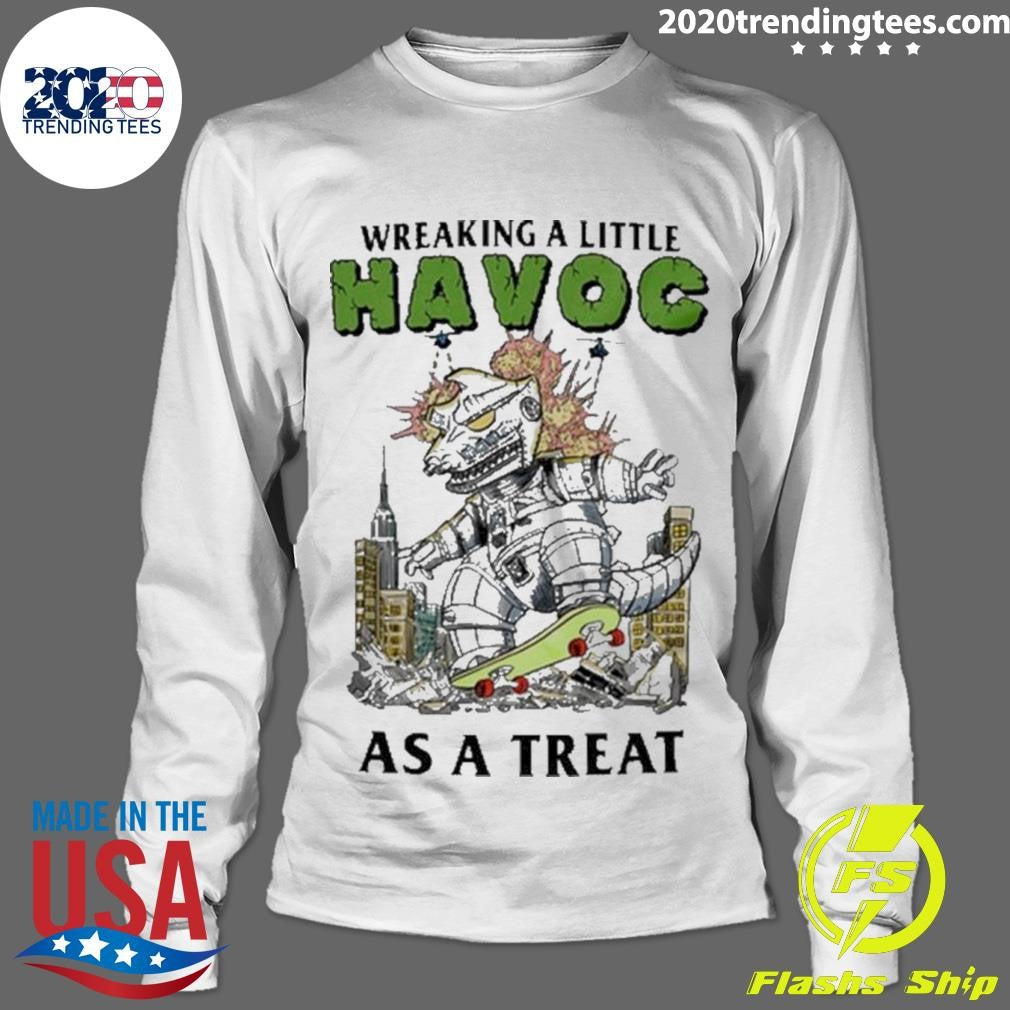 Top wreaking A Little Havoc As Treat - Adult & Kids T-Shirts, Sweatshirts & Hoodies apparel design preview 4