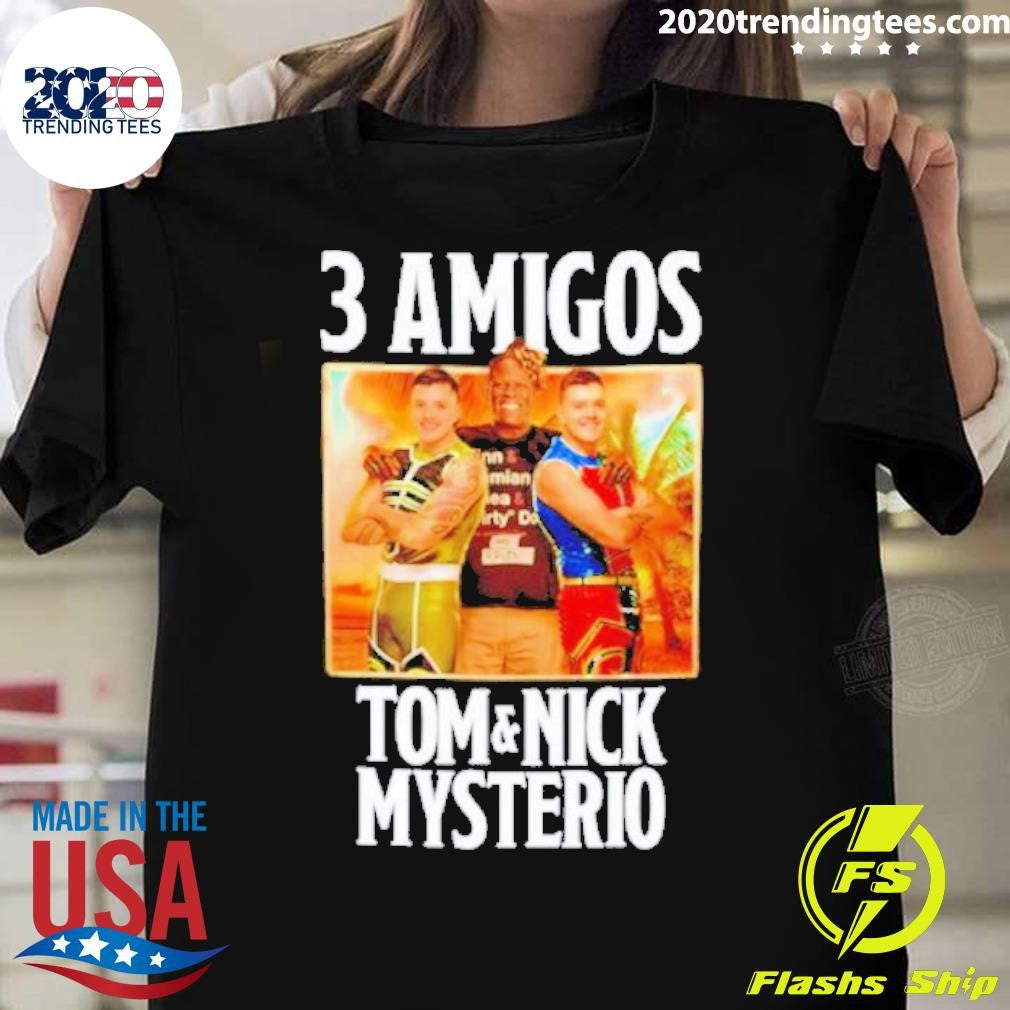 Top wwe 3 Amigos Tom And Nick Mysterio - Adult & Kids T-Shirts, Sweatshirts & Hoodies apparel design preview 1