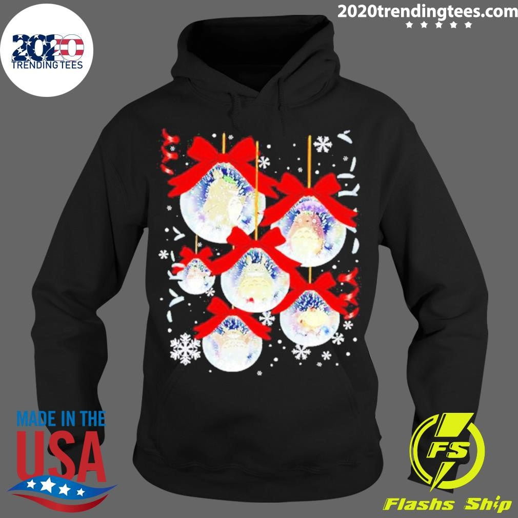 Totoro Chibi In Snowball Christmas - Adult & Kids T-Shirts, Sweatshirts & Hoodies apparel design preview 2