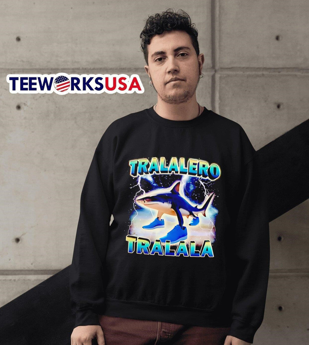 Tralalero Tralala funny shark - Adult & Kids T-Shirts, Sweatshirts & Hoodies apparel design preview 6