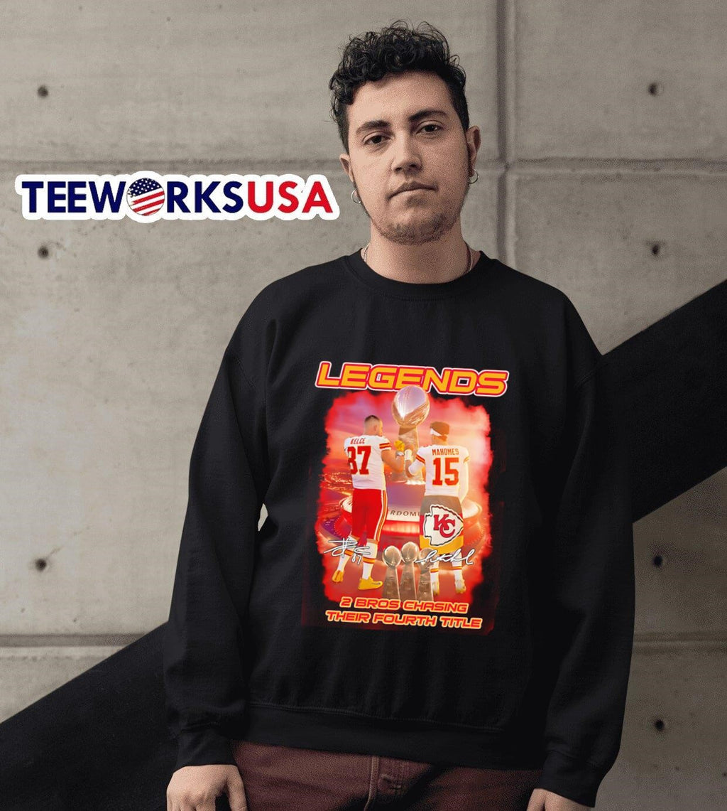 Travis Kelce and Patrick Mahomes Legends 2 bros - Adult & Kids T-Shirts, Sweatshirts & Hoodies apparel design preview 6