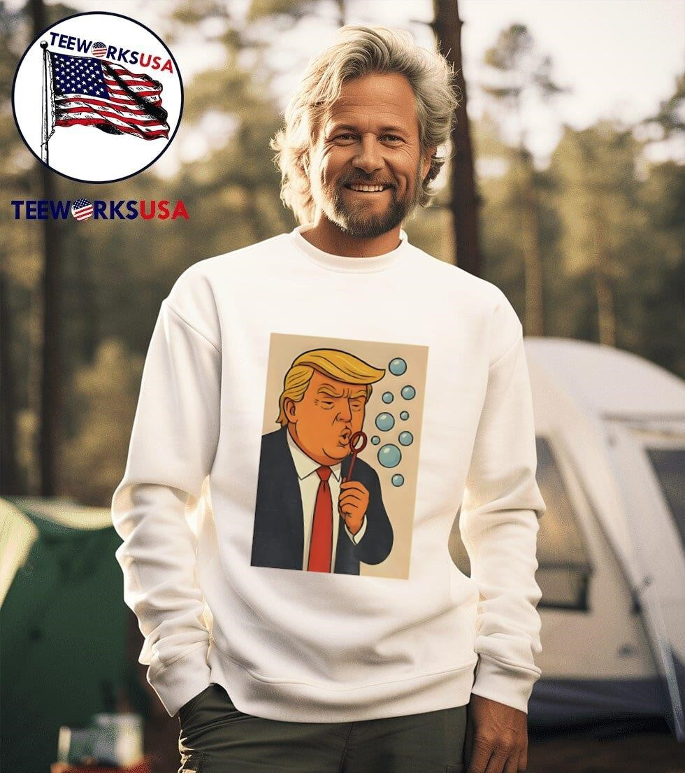 Trump Blowing Bubbles Bubba Bubble Wand - Adult & Kids T-Shirts, Sweatshirts & Hoodies apparel design preview 3