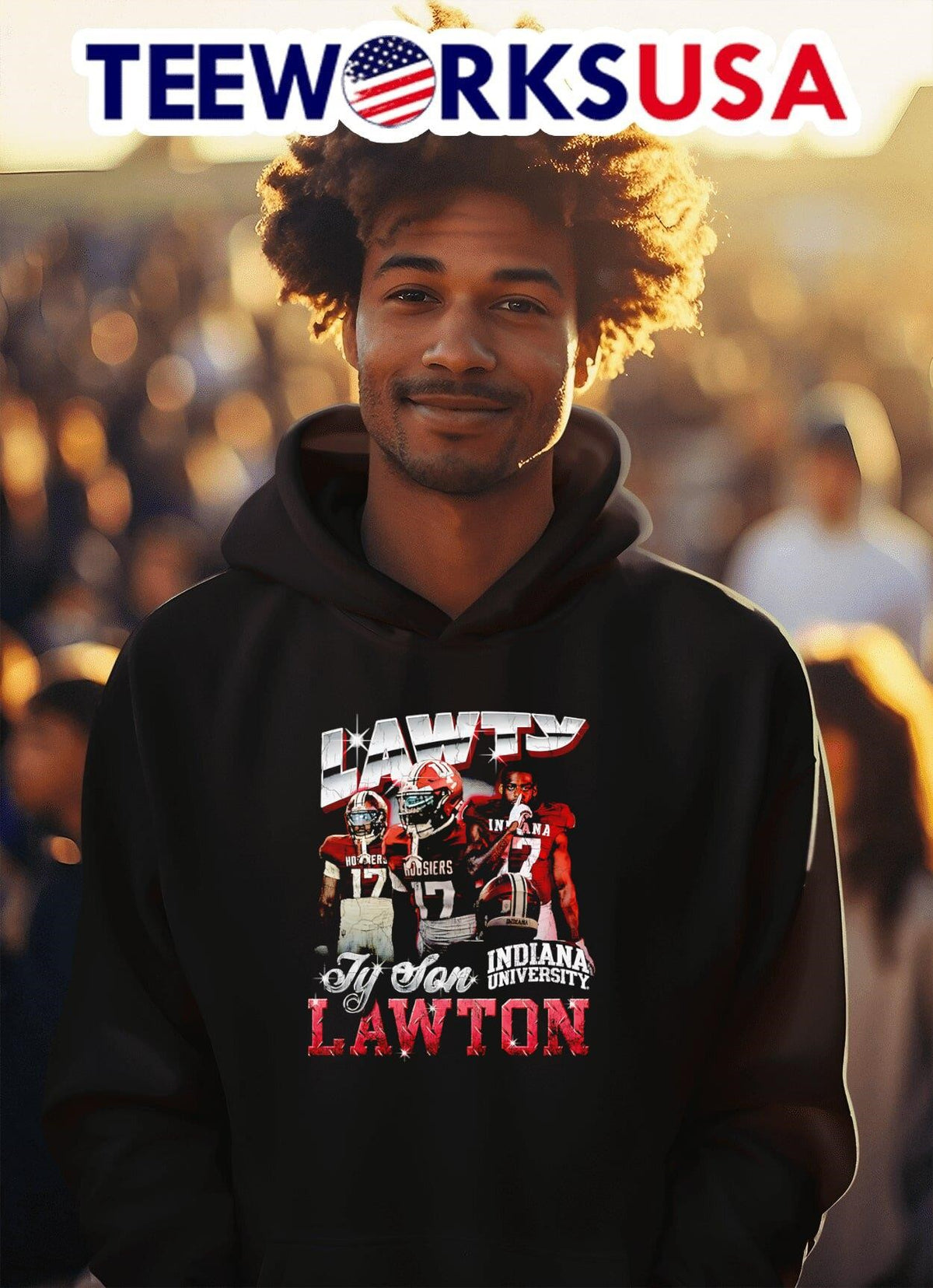 Ty Son Lawton Indiana University 90s - Adult & Kids T-Shirts, Sweatshirts & Hoodies apparel design preview 2