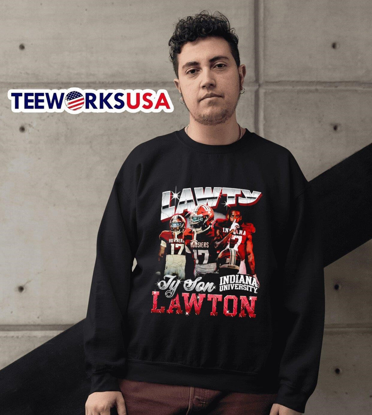 Ty Son Lawton Indiana University 90s - Adult & Kids T-Shirts, Sweatshirts & Hoodies apparel design preview 3