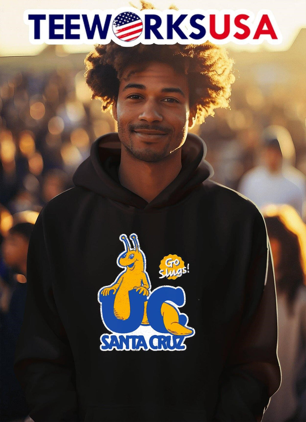 UC Santa Cruz go Slugs banana logo retro - Adult & Kids T-Shirts, Sweatshirts & Hoodies apparel design preview 2