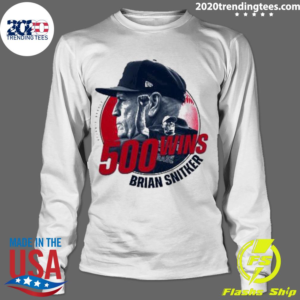 Nice brian Snitker Picks Up 500th Career Win - Adult & Kids T-Shirts, Sweatshirts & Hoodies apparel design preview 4