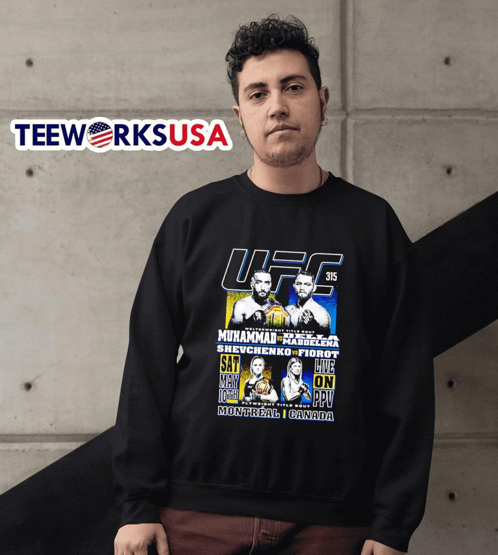 UFC 315 Muhammad vs Della Maddalena Main Event - Adult & Kids T-Shirts, Sweatshirts & Hoodies apparel design preview 6