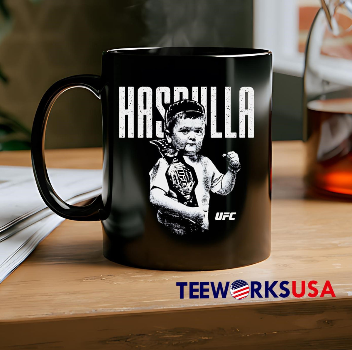 UFC Hasbulla Stamp retro - Adult & Kids T-Shirts, Sweatshirts & Hoodies apparel design preview 2