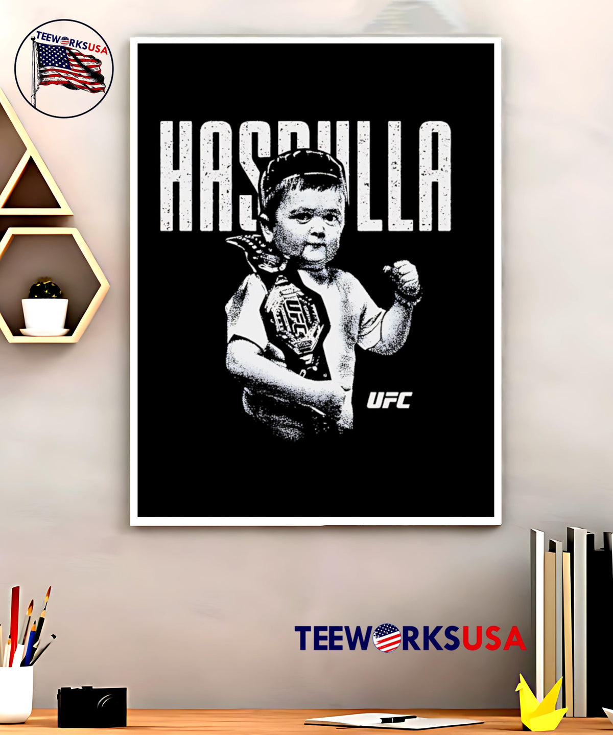 UFC Hasbulla Stamp retro - Adult & Kids T-Shirts, Sweatshirts & Hoodies apparel design preview 5