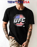 UFC octagon logo USA flag background - Adult & Kids T-Shirts, Sweatshirts & Hoodies apparel design preview 1