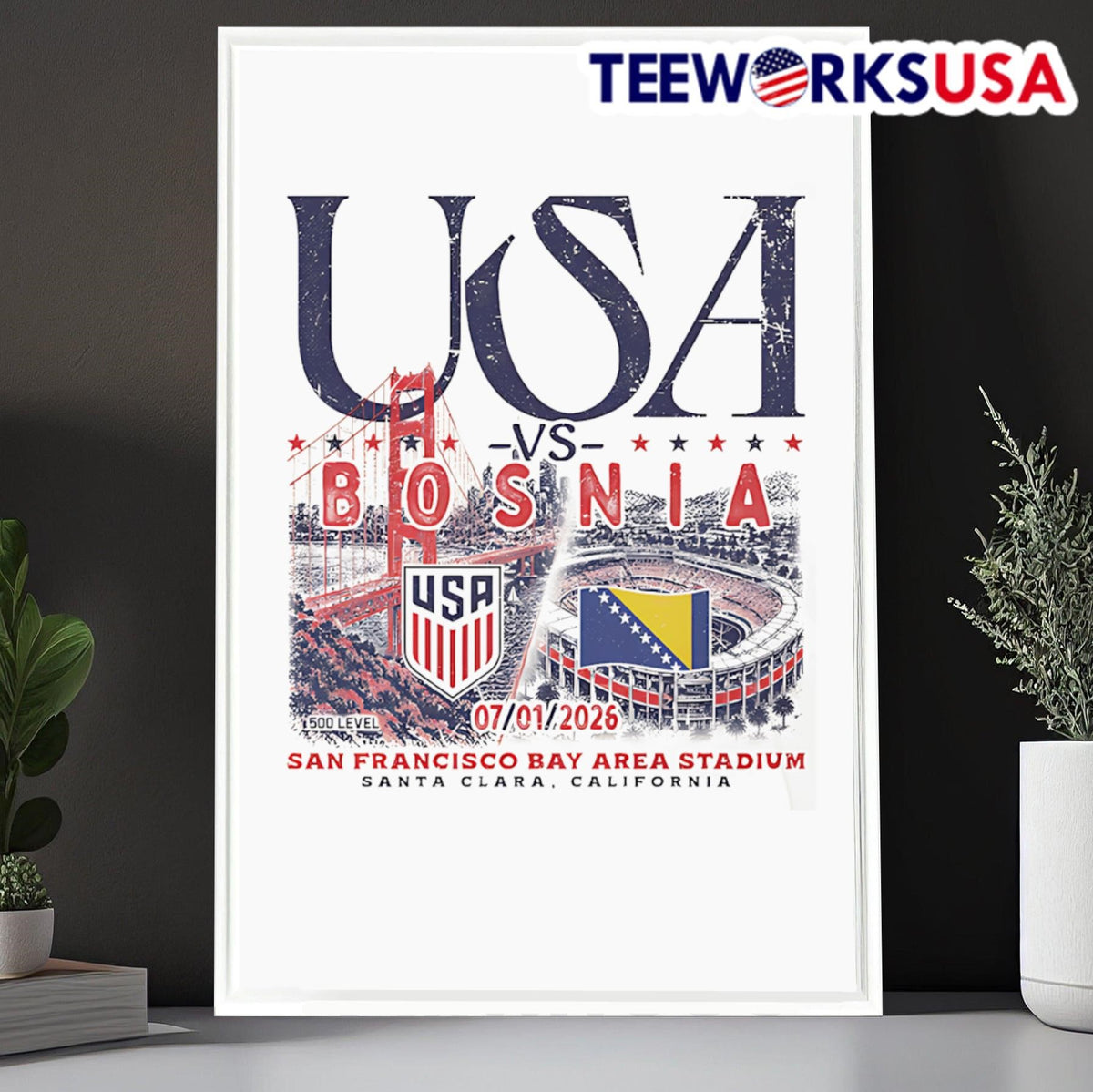 USA Vs. Bosnia And Herzegovina Matchup - Adult & Kids T-Shirts, Sweatshirts & Hoodies apparel design preview 6