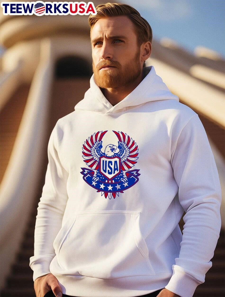 USA eagle badge emblem patriotic - Adult & Kids T-Shirts, Sweatshirts & Hoodies apparel design preview 2
