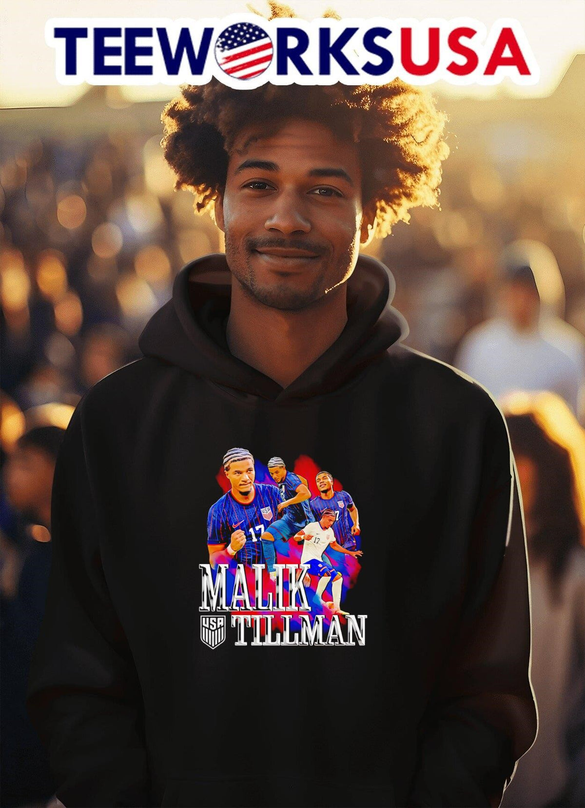 USMNT Malik Tillman graphic - Adult & Kids T-Shirts, Sweatshirts & Hoodies apparel design preview 2