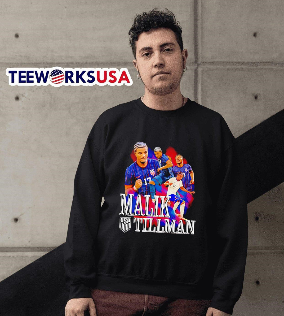 USMNT Malik Tillman graphic - Adult & Kids T-Shirts, Sweatshirts & Hoodies apparel design preview 6