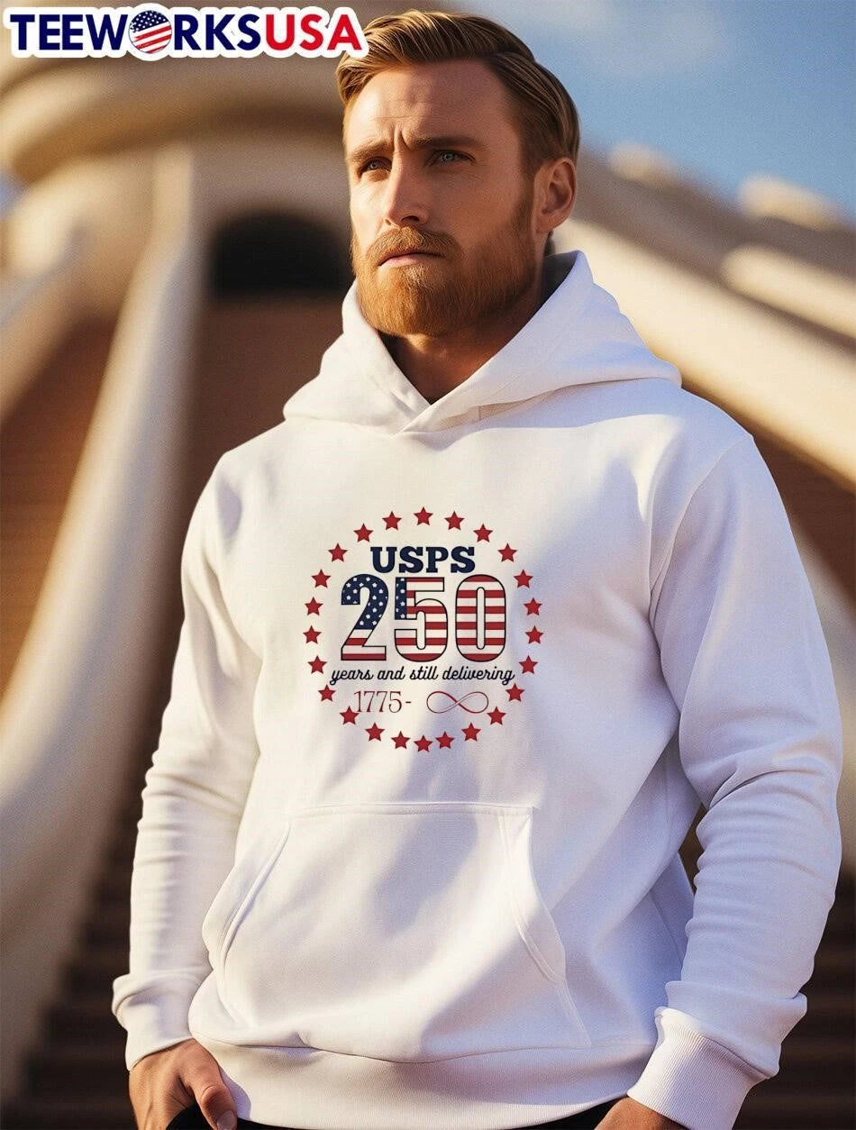 USPS 250 Years and Still Delivering 1775 Infinity - Adult & Kids T-Shirts, Sweatshirts & Hoodies apparel design preview 2