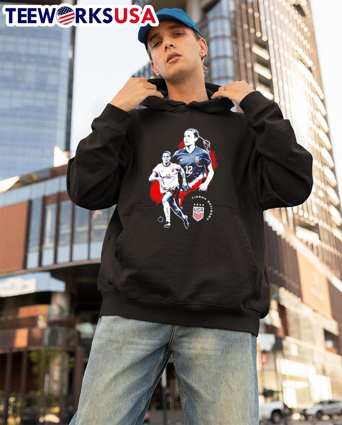 USWNT Tierna Davidson Graphic - Adult & Kids T-Shirts, Sweatshirts & Hoodies apparel design preview 3