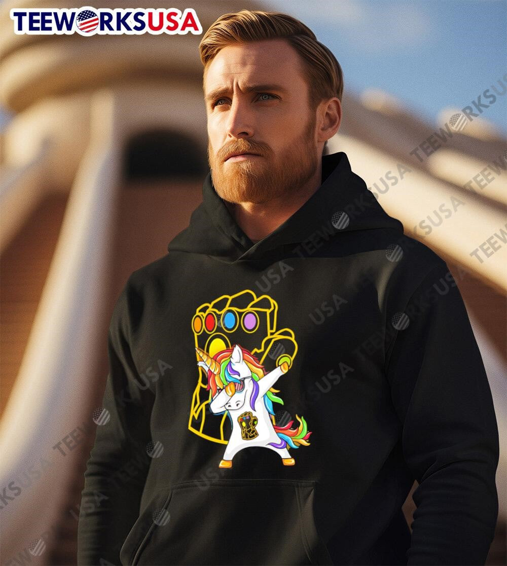 Unicorn thanos dabbing - Adult & Kids T-Shirts, Sweatshirts & Hoodies apparel design preview 2