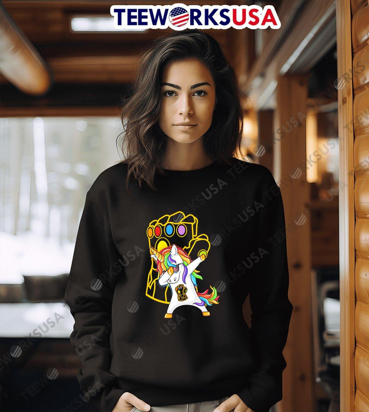 Unicorn thanos dabbing - Adult & Kids T-Shirts, Sweatshirts & Hoodies apparel design preview 3