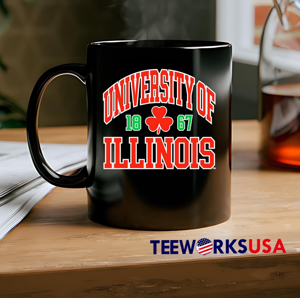 University Of 1867 Illinois red - Adult & Kids T-Shirts, Sweatshirts & Hoodies apparel design preview 2